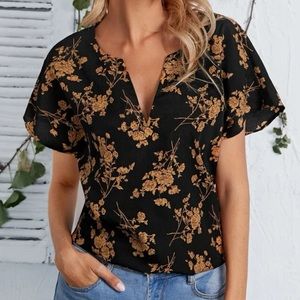 Floral V-Neck Blouse